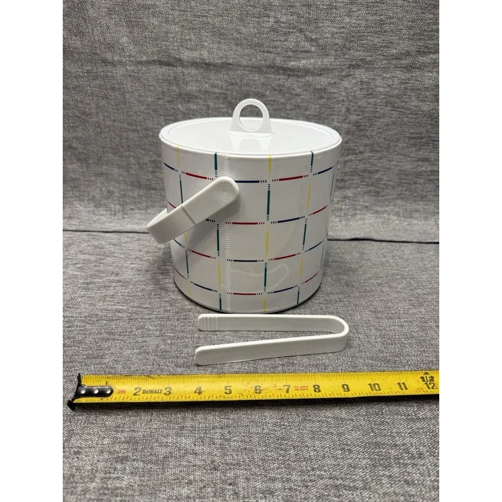 Vintage 1990s Color Block Primary Color Ice Bucket Party Grid